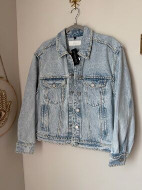 Blank nyc pearl stud Light Denim Jean Jacket